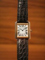 Cartier Tank Medium Size 2023 Rosegold Hardware With Blue Sapphire Crown