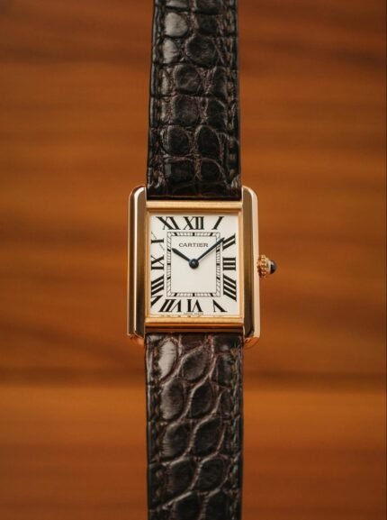 Cartier Tank Medium Size 2023 Rosegold Hardware With Blue Sapphire Crown