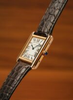 Cartier Tank Medium Size 2023 Rosegold Hardware With Blue Sapphire Crown - Image 2