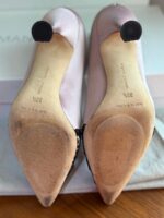 Manolo Blahnik Geronti Pink/black Satin And Lace Gerontiushi Pumps Size 36.5 - Image 4
