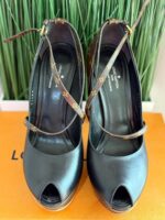 Louis Vuitton Black Monigram Canvas And Leather Temptation Pumps Size 38.5