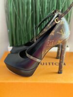 Louis Vuitton Black Monigram Canvas And Leather Temptation Pumps Size 38.5 - Image 2