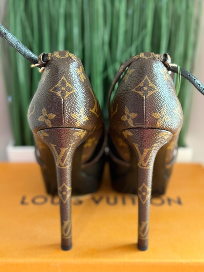 Louis Vuitton Black Monigram Canvas And Leather Temptation Pumps Size 38.5 - Image 5