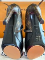 Louis Vuitton Black Monigram Canvas And Leather Temptation Pumps Size 38.5 - Image 4