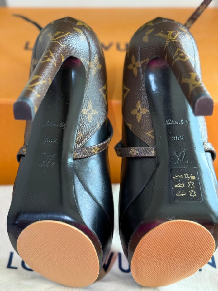Louis Vuitton Black Monigram Canvas And Leather Temptation Pumps Size 38.5 - Image 4