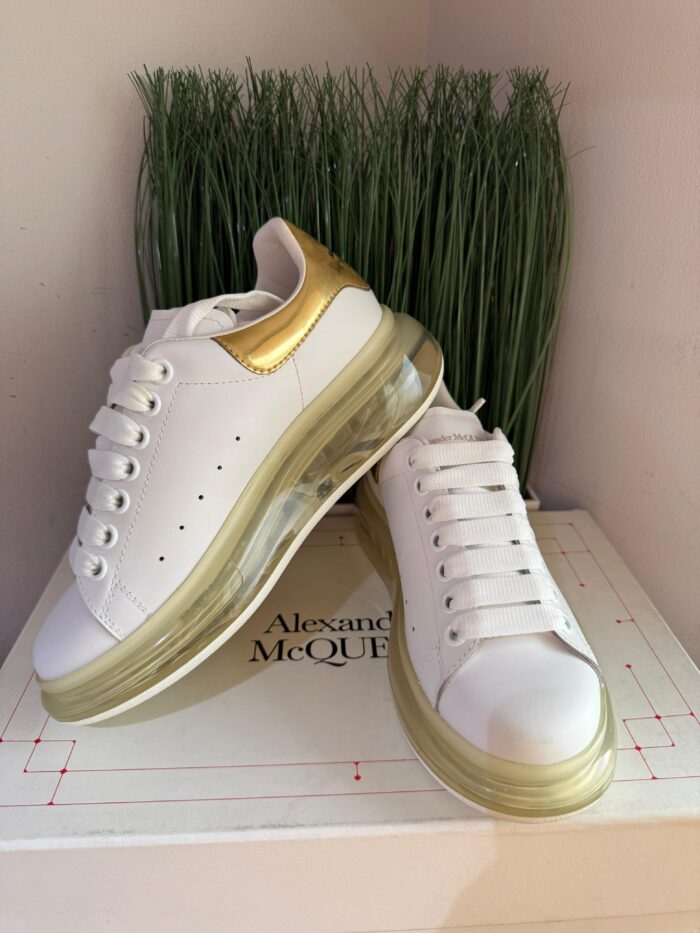 Alexander Mcqueen Gold And White Color Larry Leather Size 37 - Image 4