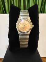 Omega Ladies Watch 26mm In Silver Hardware Salmon Pink Face